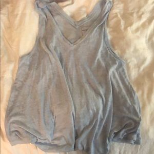 Light blue v neck tank top
